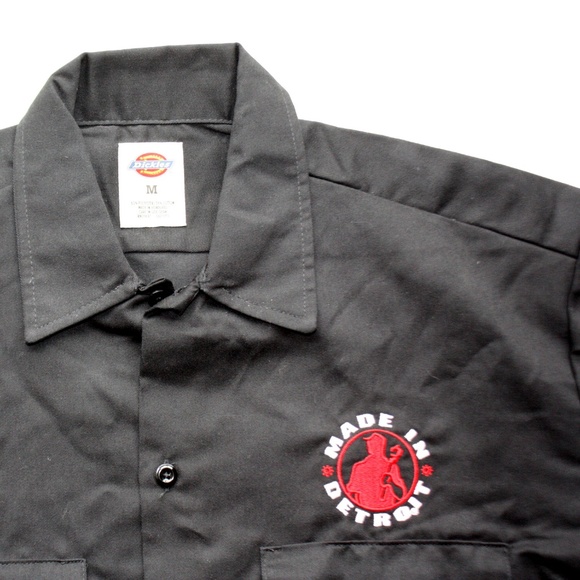 MAKE OFFER Dickies Work Shirt Button Up Made In Detroit Med. - Picture 3 of 8